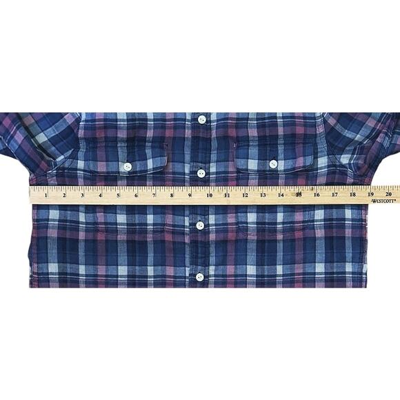 The Normal Brand Blue & Pink Plaid Flannel Button Up Cotton Shirt Women's Small - Picture 3 of 6